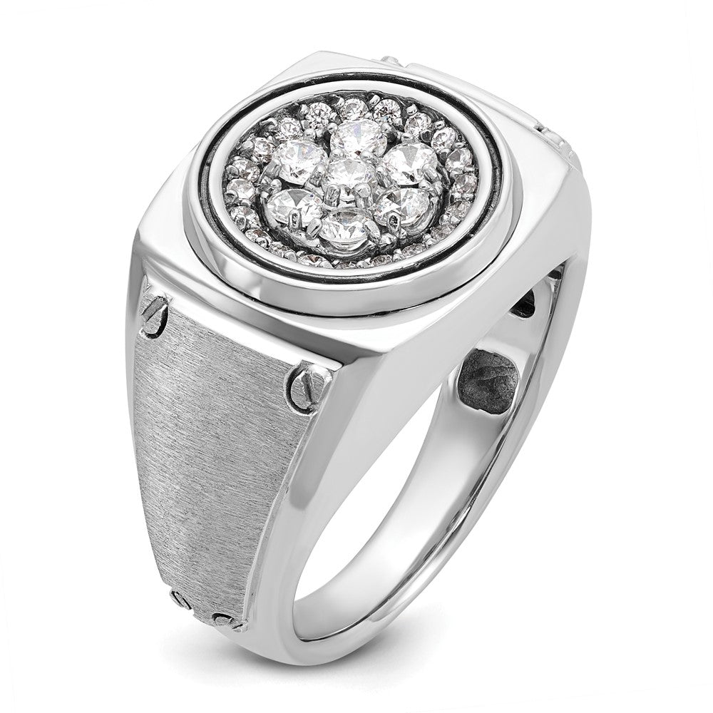 14kw IBGoodman Men's Polished & Satin Diamond Round Cluster Ring