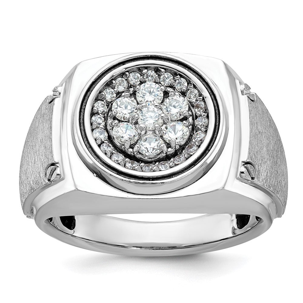 14kw IBGoodman Men's Polished & Satin Round Cluster Ring Mounting