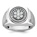 14kw IBGoodman Men's Polished & Satin Round Cluster Ring Mounting