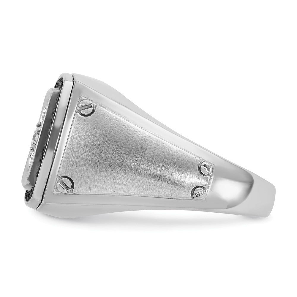 14k White Gold IBGoodman Men's Polished/Satin Halo Cluster Ring Mtg