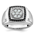 14k White Gold IBGoodman Men's Polished/Satin Halo Cluster Ring Mtg