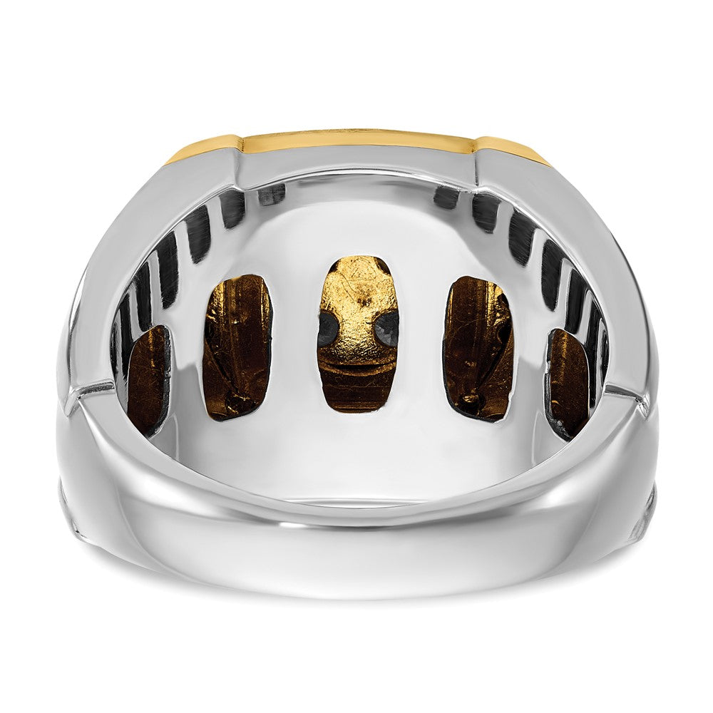 10k Two-tone IBGoodman Men's Polished Square Cluster Ring Mounting