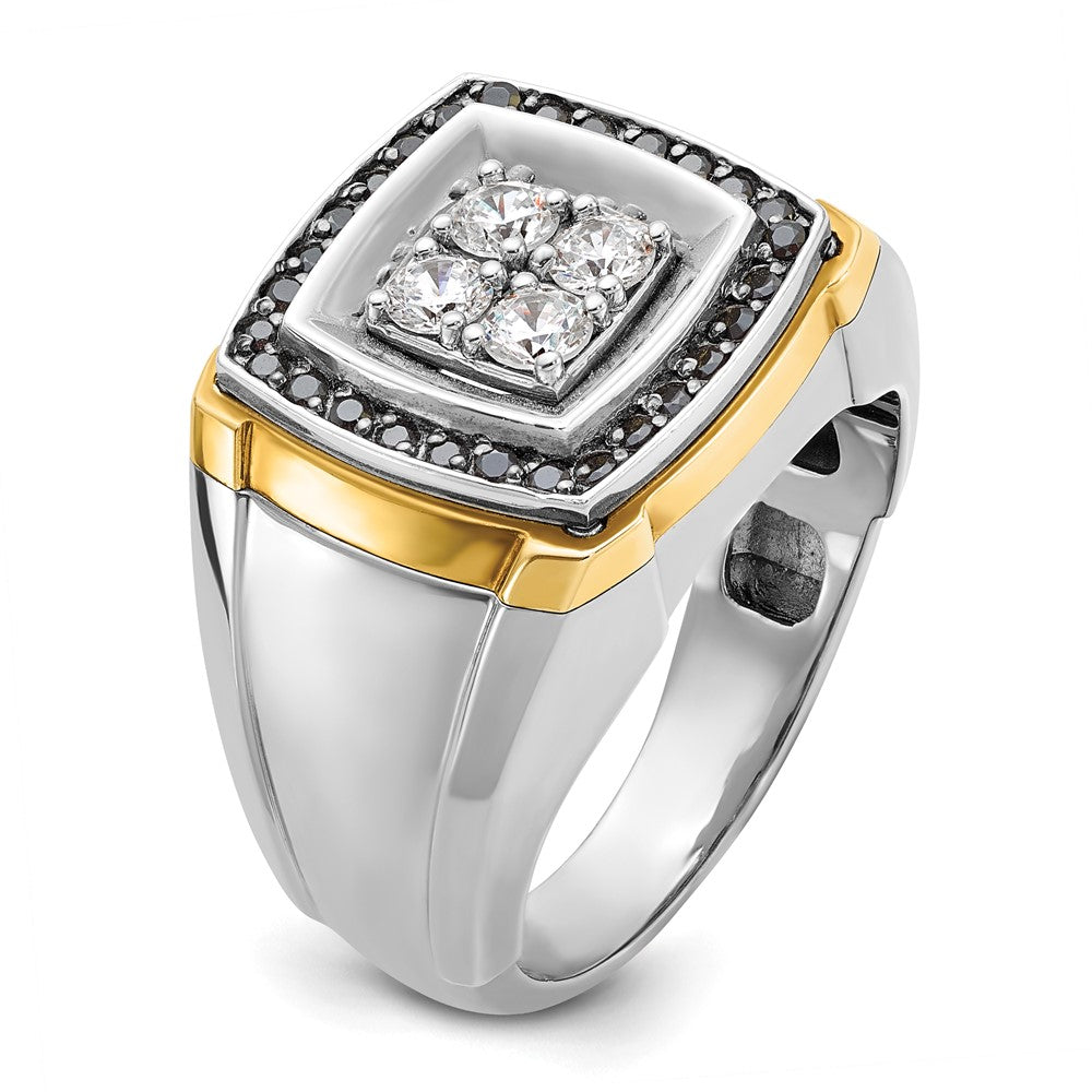 10k Two-tone IBGoodman Men's Polished Square Cluster Ring Mounting