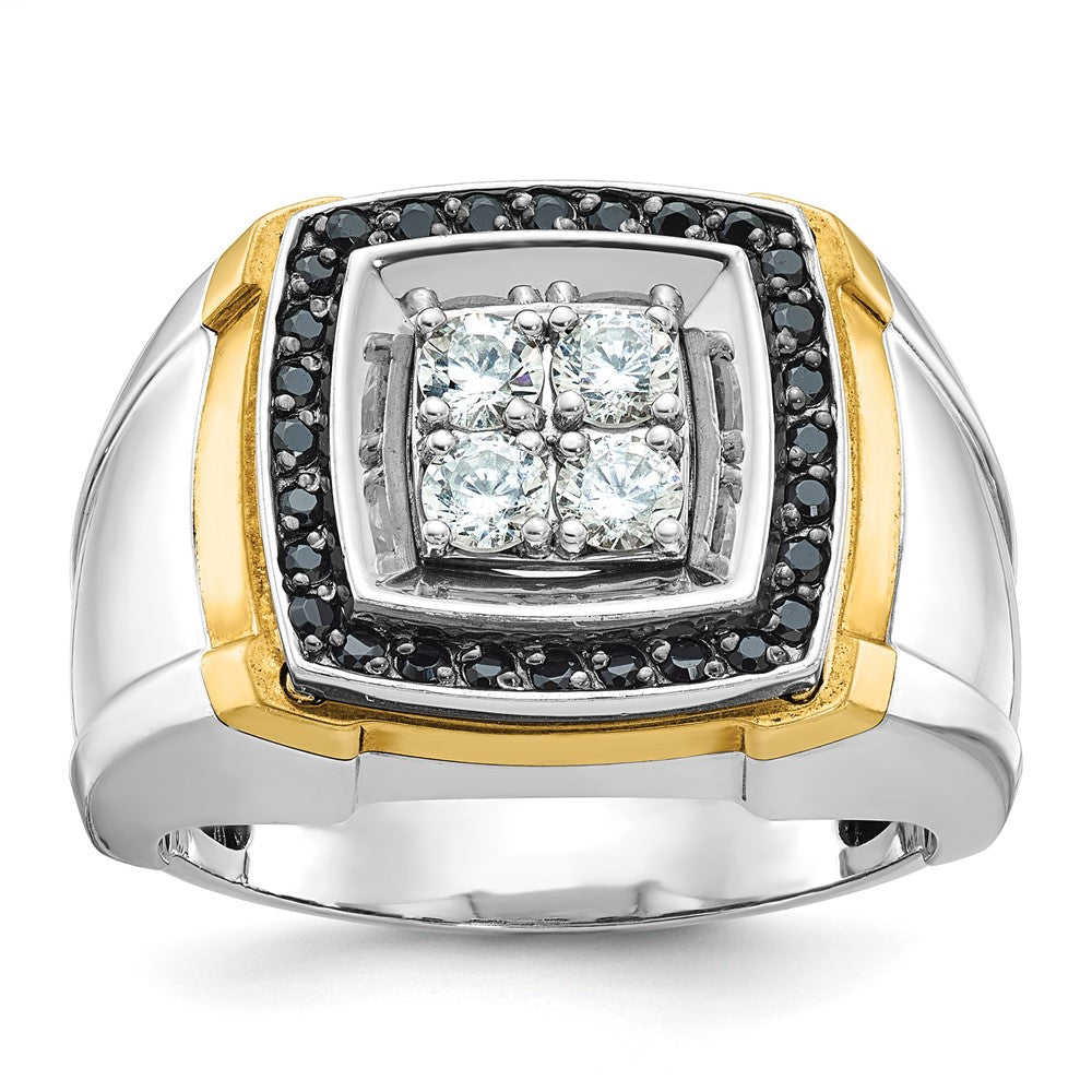 14k Two-tone IBGoodman Men's Polished Square Cluster Ring Mounting