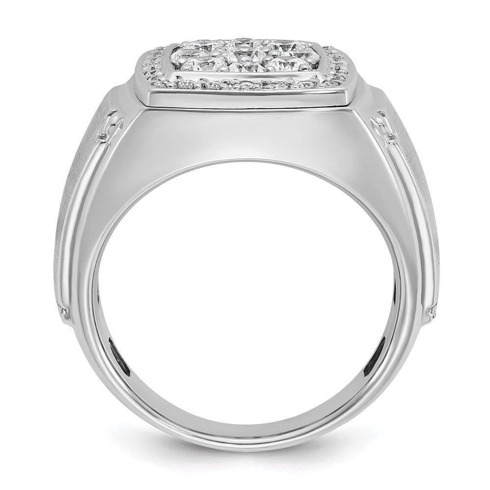 14kw IBGoodman Men's Polished & Satin Square Cluster Ring Mounting