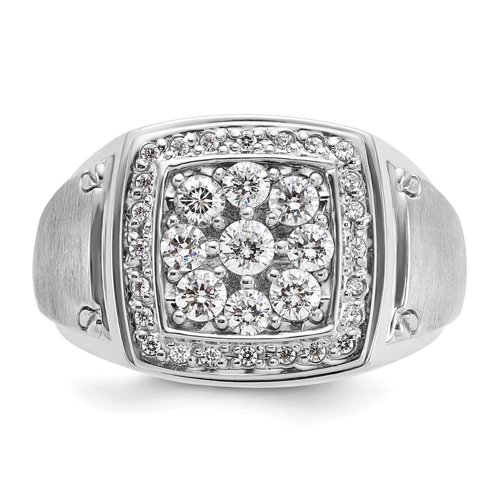 14kw IBGoodman Men's Polished & Satin Square Cluster Ring Mounting