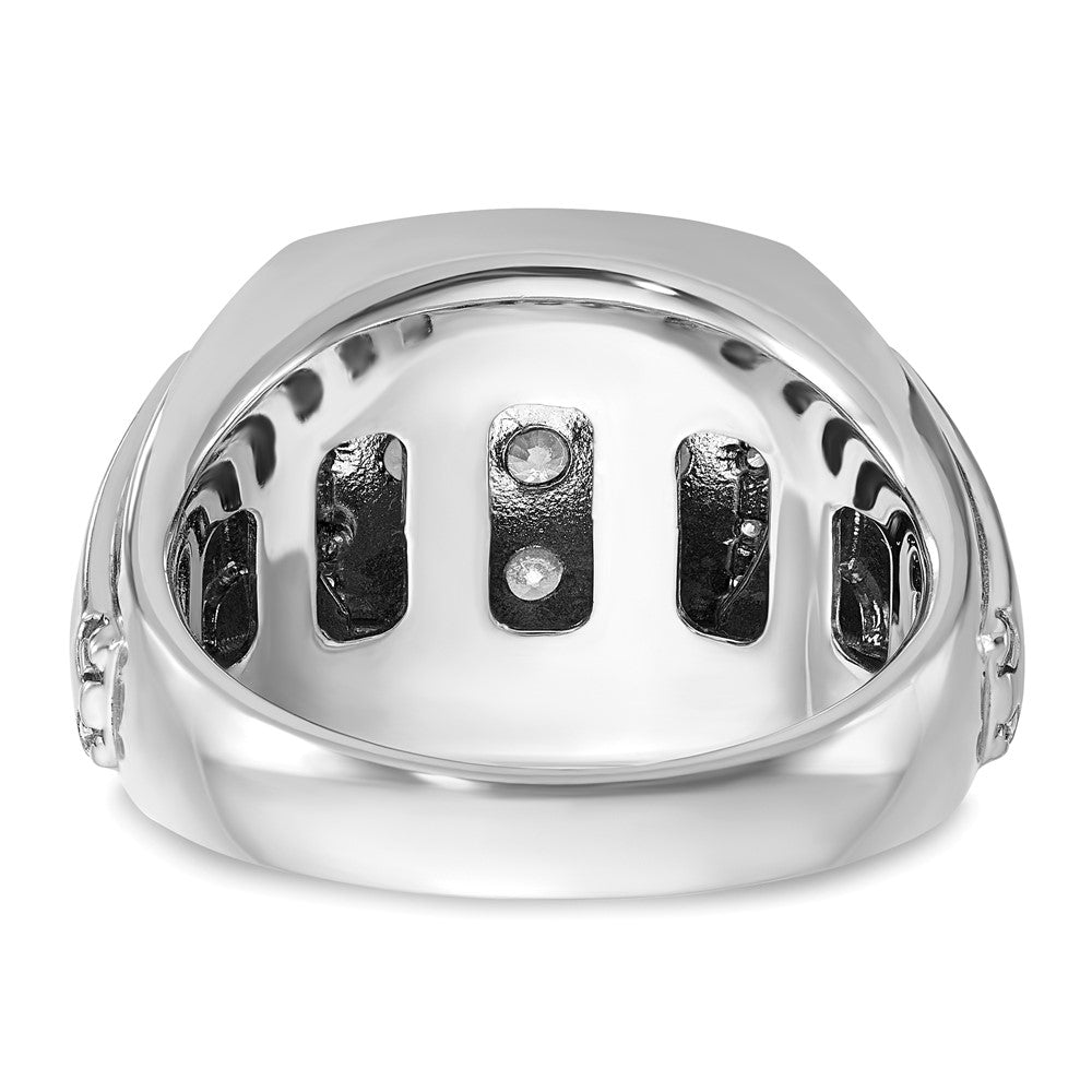 14ktt IBGoodman Men's Polished & Satin Diamond Square Cluster Ring