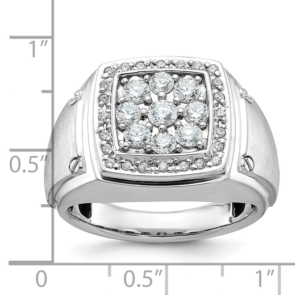 14kw IBGoodman Men's Polished & Satin Square Cluster Ring Mounting