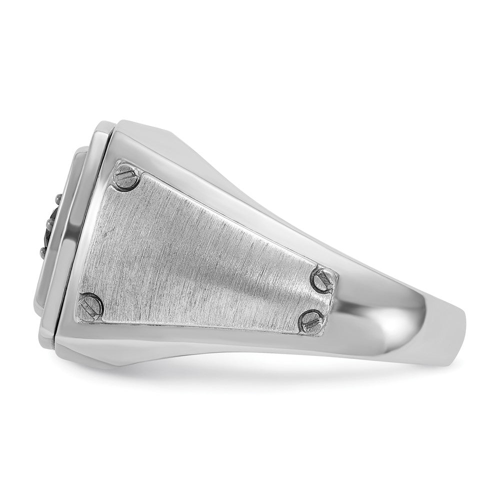 14kw w/ Black RH IBGoodman Men's Satin Black & White Diamond Ring
