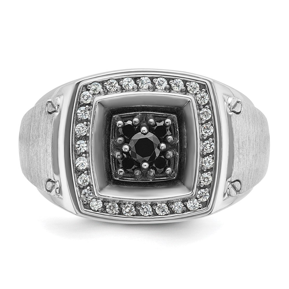 14k White Gold IBGoodman Men's Polished and Satin Ring Mounting