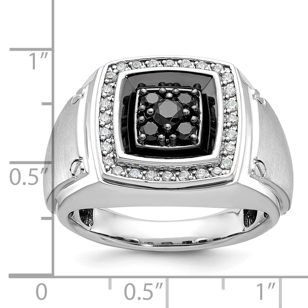 14k White Gold IBGoodman Men's Polished and Satin Ring Mounting
