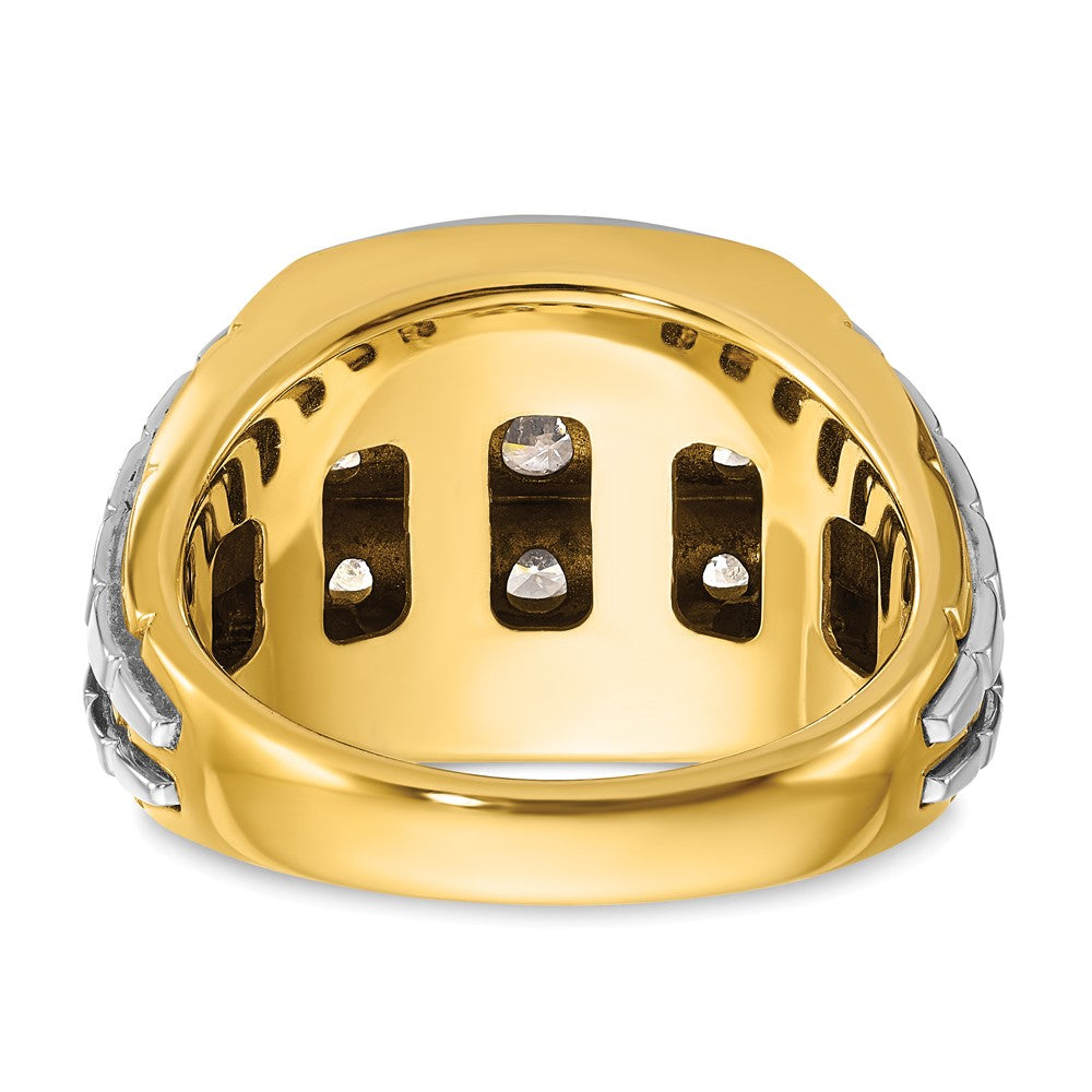 10ktt IBGoodman Men's Polished & Grooved 3-Row Cluster Ring Mounting