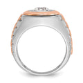 14kwr IBGoodman Men's Polished Satin & Grooved Solitaire Ring Mounting