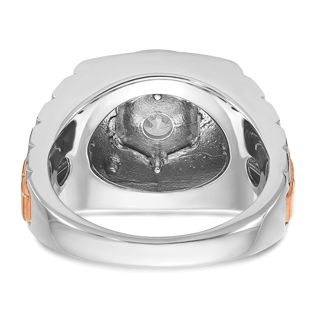 14kwr IBGoodman Men's Polished Satin & Grooved Solitaire Ring Mounting
