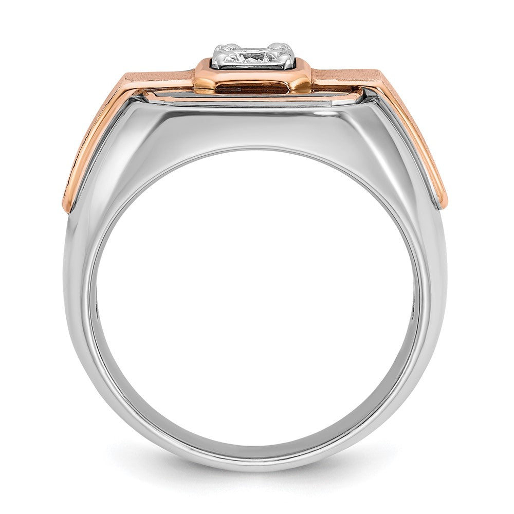 14k White & Rose Gold IBGoodman Men's Polished & Satin Ring Mounting