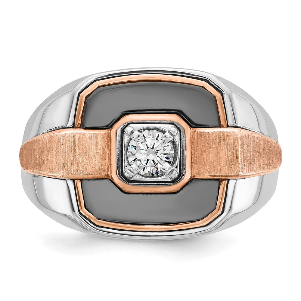 14k White & Rose Gold IBGoodman Men's Polished & Satin Ring Mounting