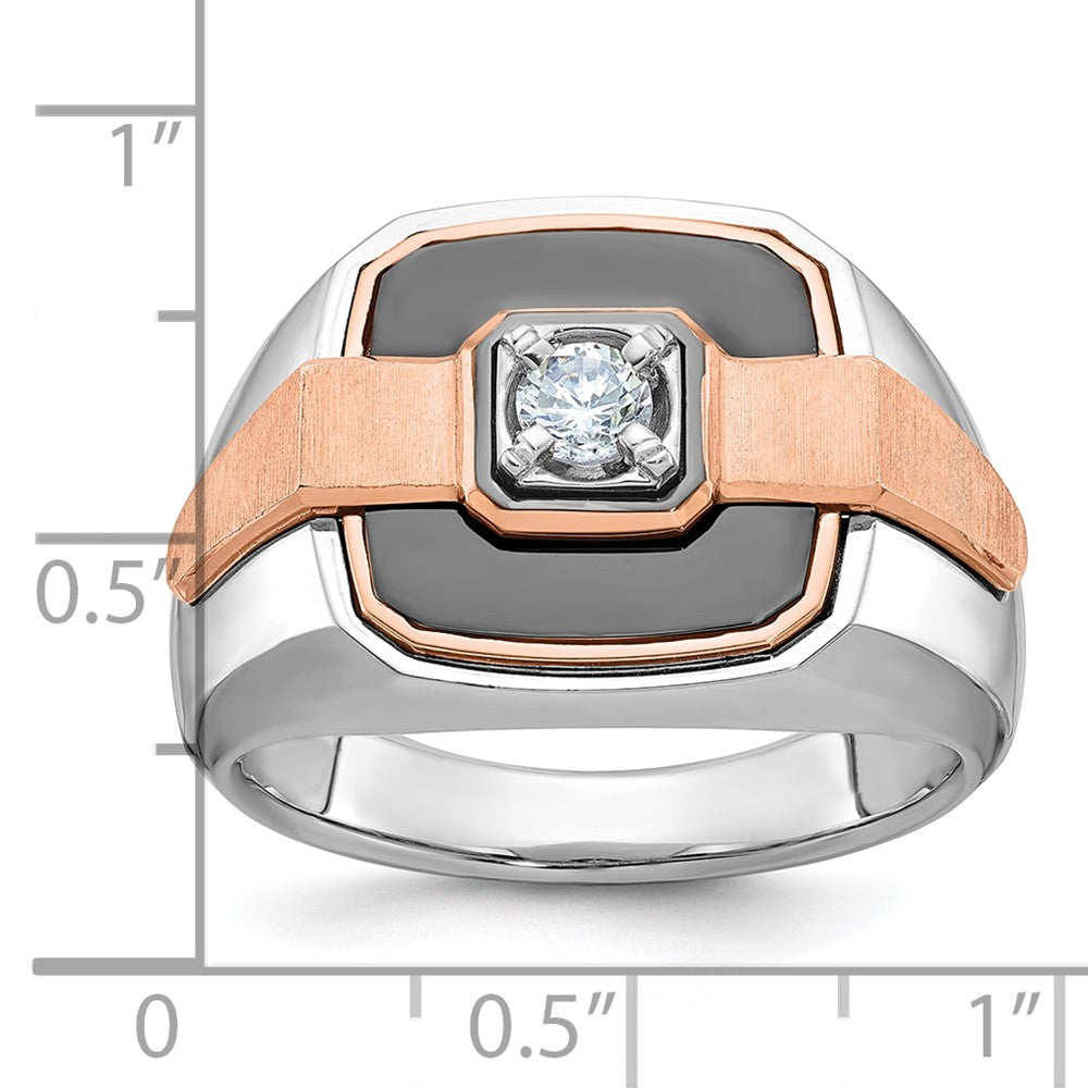 14k White & Rose Gold IBGoodman Men's Polished & Satin Ring Mounting