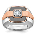 14k White & Rose Gold IBGoodman Men's Polished & Satin Ring Mounting