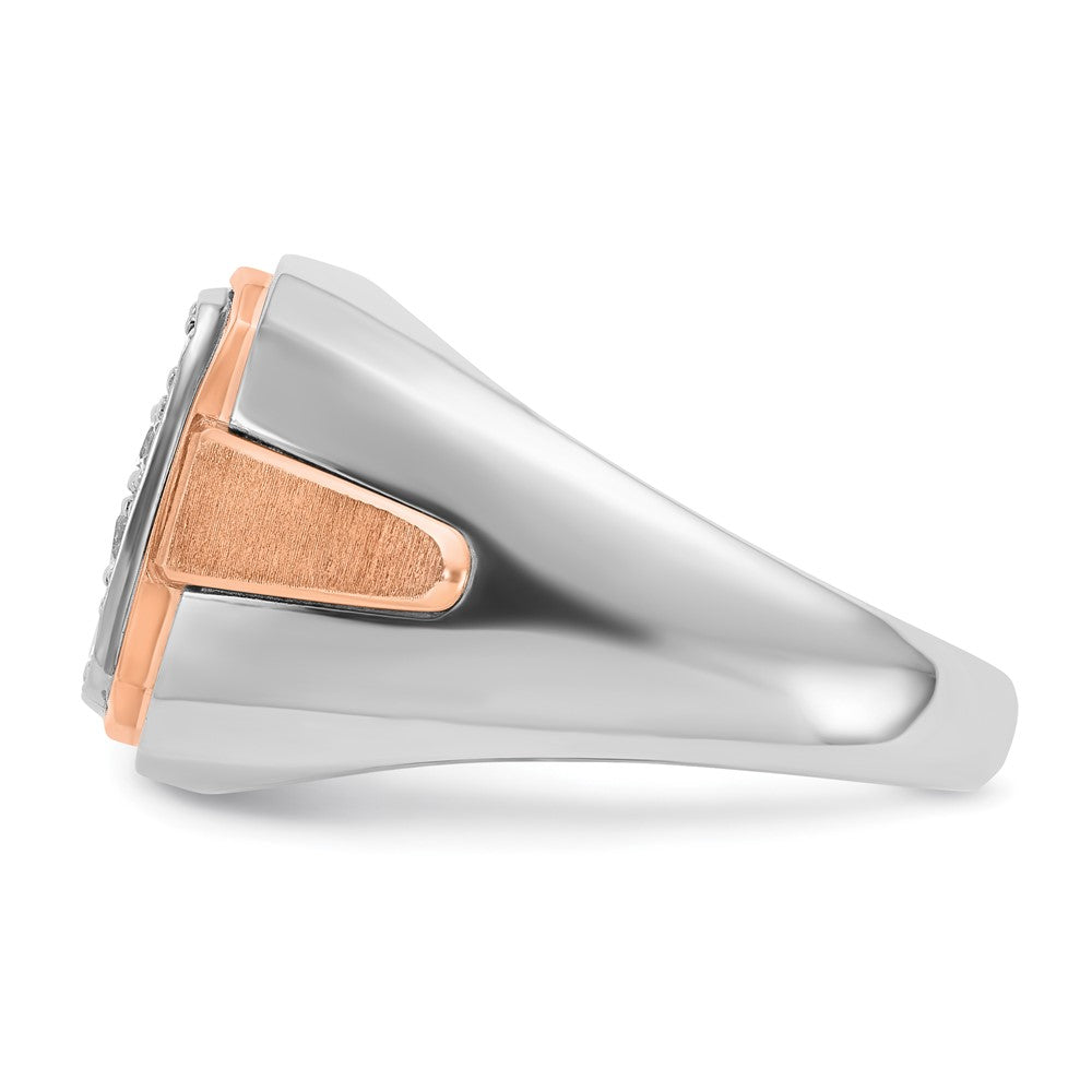 14k White & Rose Gold IBGoodman Men's Polished/Satin Dia Cluster Ring