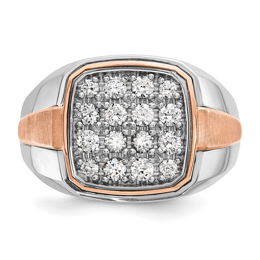 14k White & Rose Gold IBGoodman Men's Polished/Satin Cluster Ring Mtg