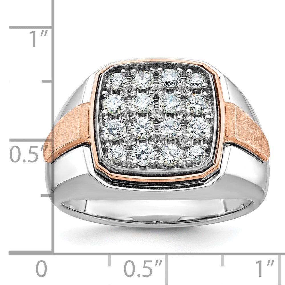 14k White & Rose Gold IBGoodman Men's Polished/Satin Cluster Ring Mtg