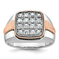 14k White & Rose Gold IBGoodman Men's Polished/Satin Cluster Ring Mtg