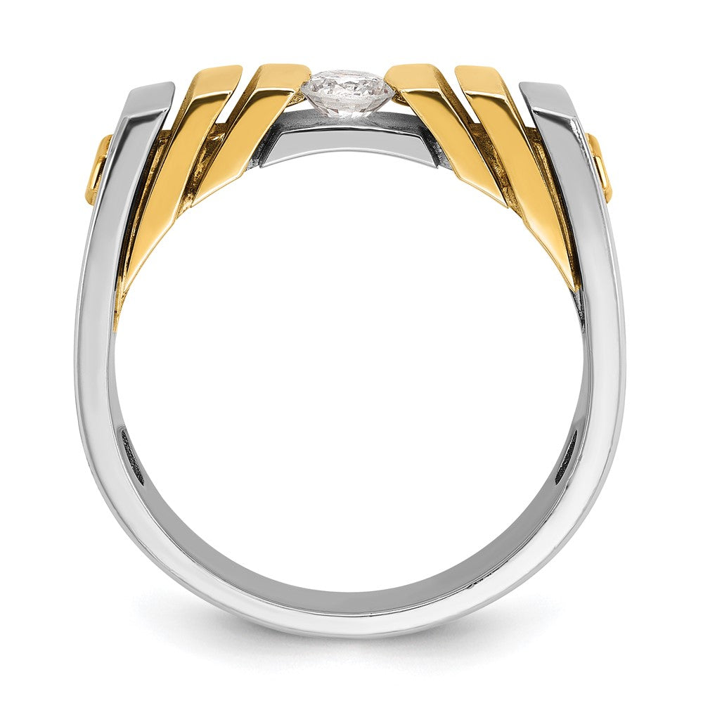 14k Two-tone IBGoodman Men's Diamond Complete Ring