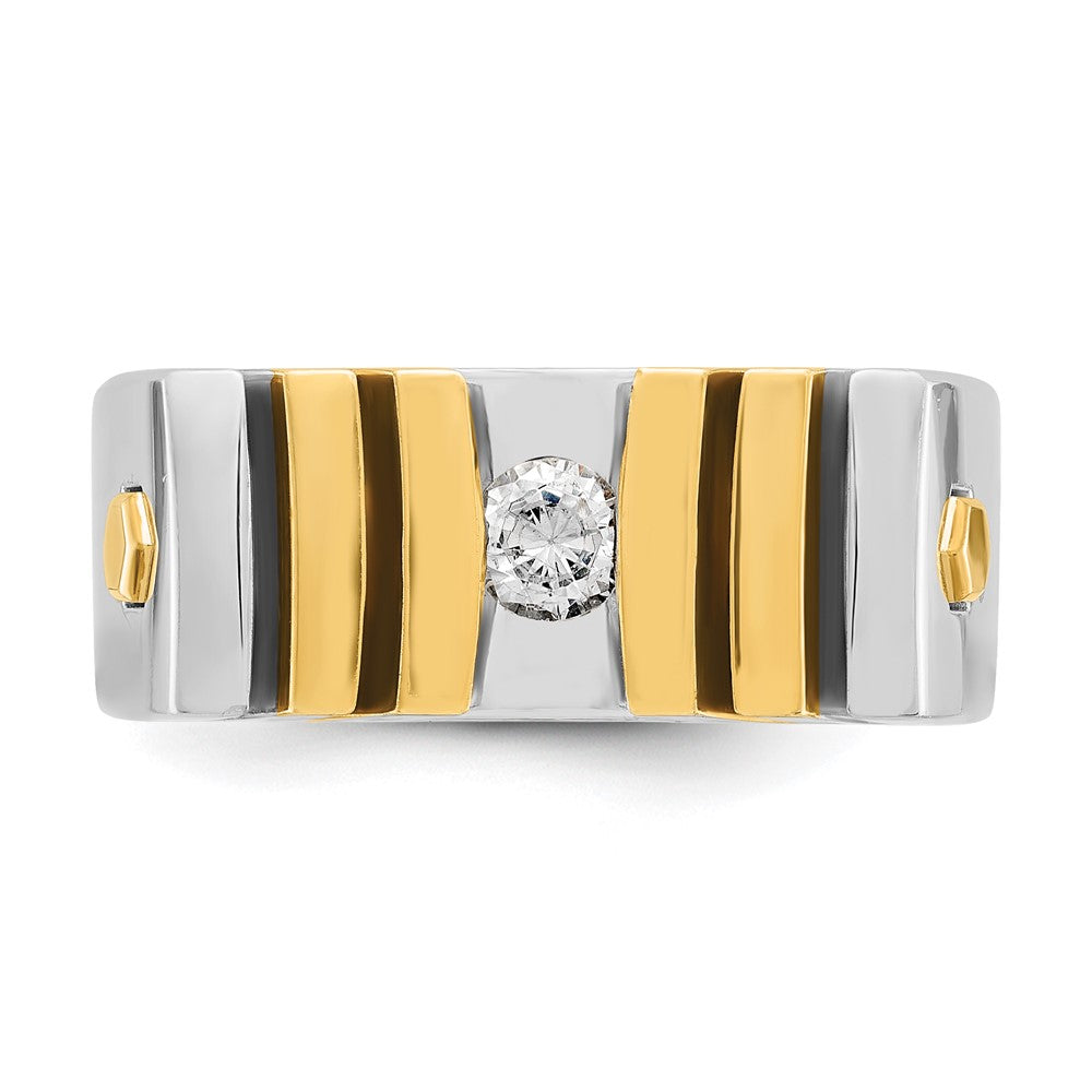 14k Two-tone IBGoodman Men's Diamond Complete Ring
