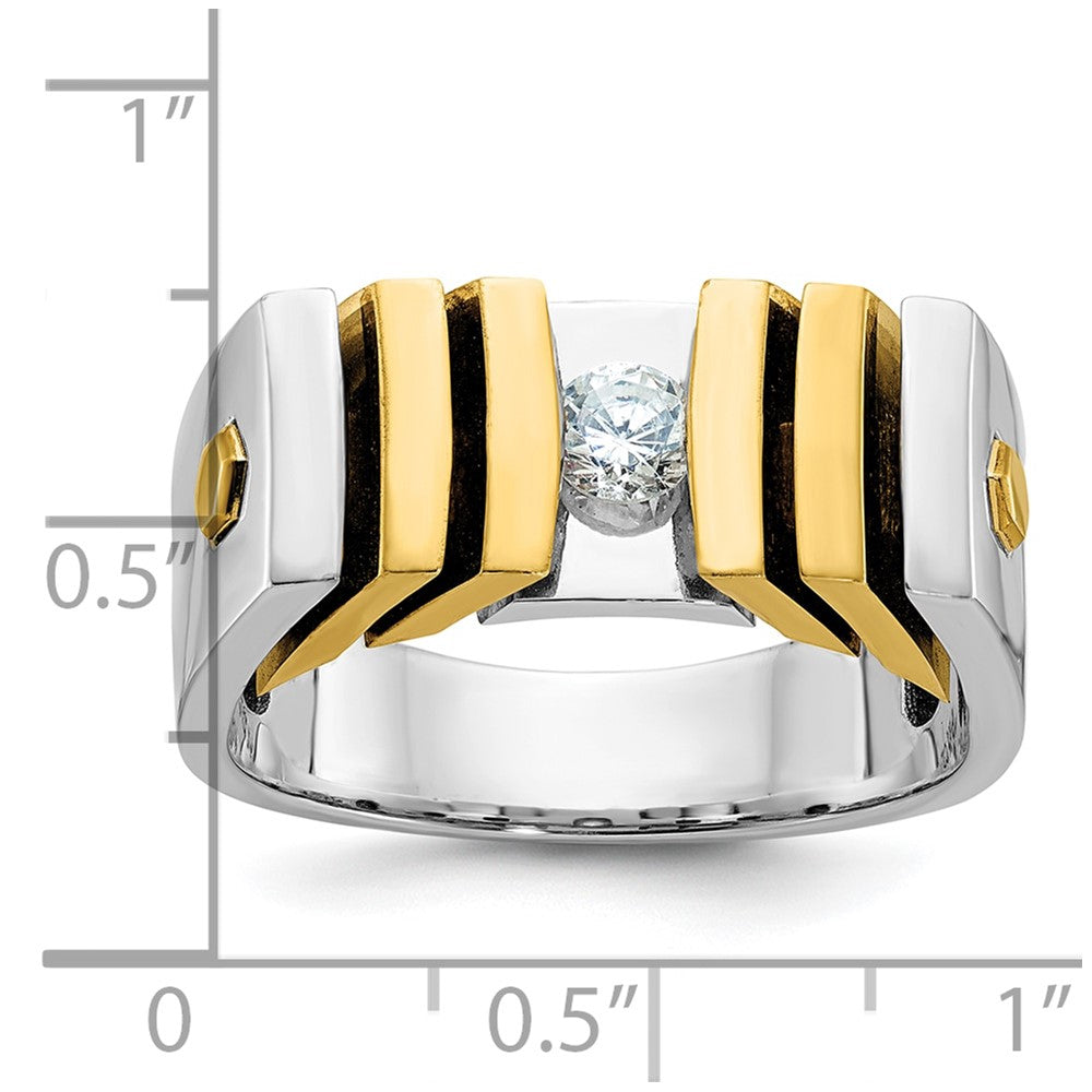 14k Two-tone IBGoodman Men's Diamond Complete Ring