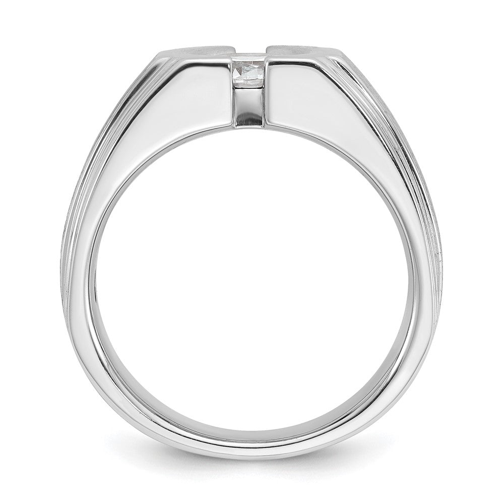 14k White Gold IBGoodman Men's Polished/Satin Diamond Ring Mounting