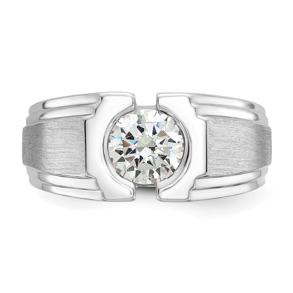 14k White Gold IBGoodman Men's Polished/Satin Diamond Ring Mounting