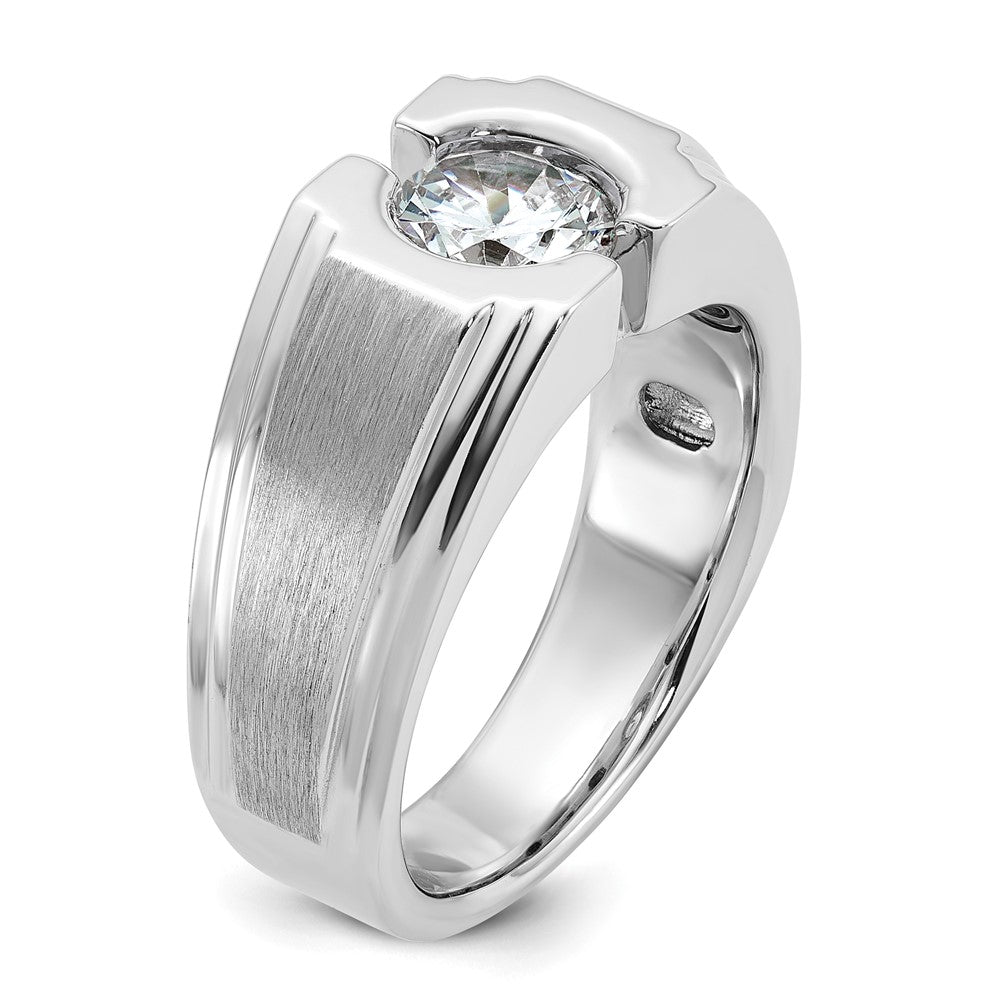 14k White Gold IBGoodman Men's Polished/Satin Diamond Ring Mounting