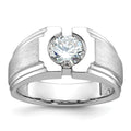 14k White Gold IBGoodman Men's Polished/Satin Diamond Ring Mounting