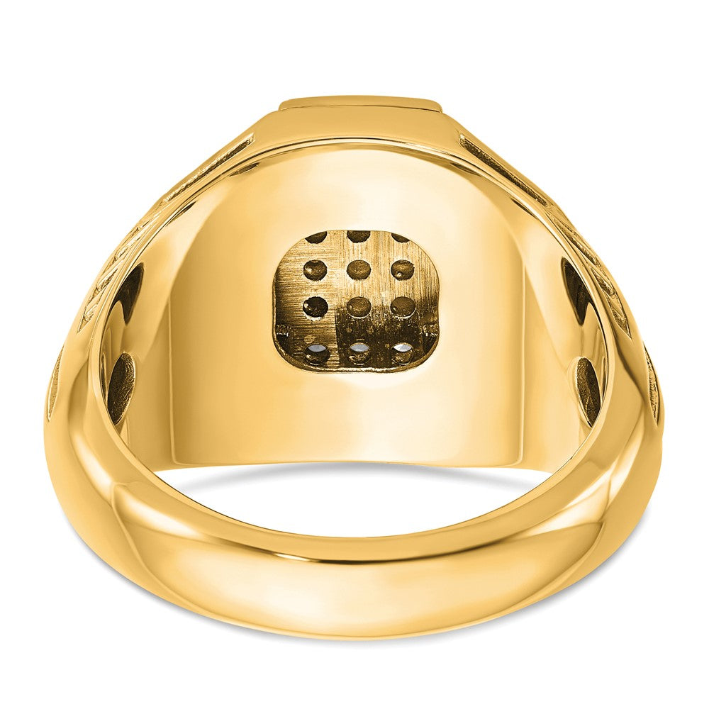 10k IBGoodman Men's Polished/Textured/Grooved Cross Cluster Ring Mtg