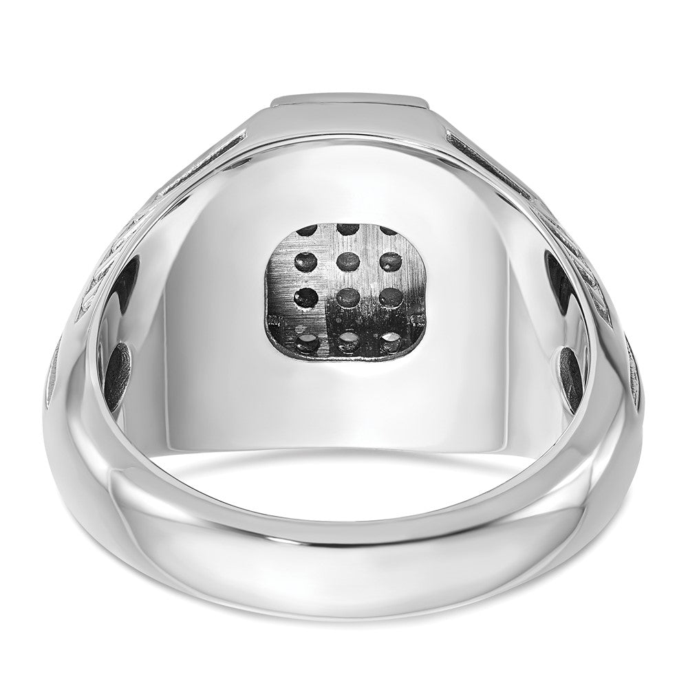 14kw IBGoodman Men's Textured & Grooved Diamond Cross Cluster Ring