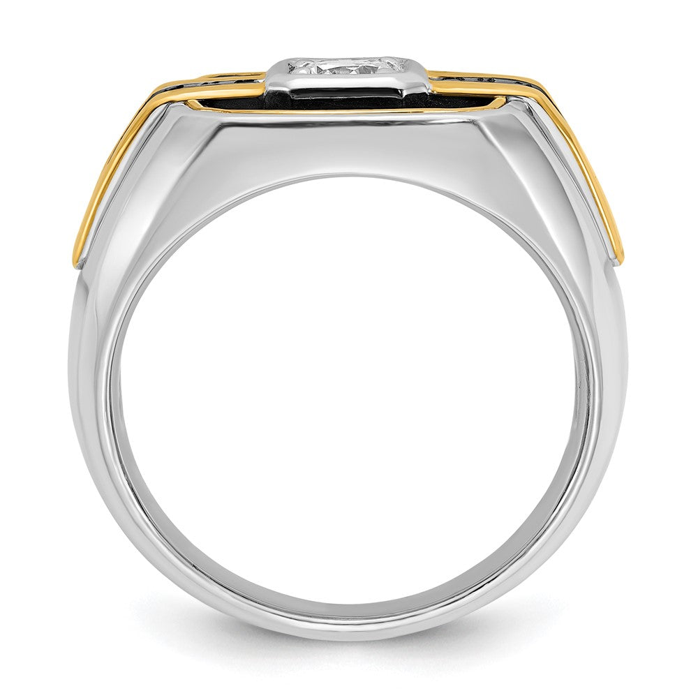 14ktt w/ Blk RH IBGoodman Men's Satin Black & White Semi-Mount Diamond Ring