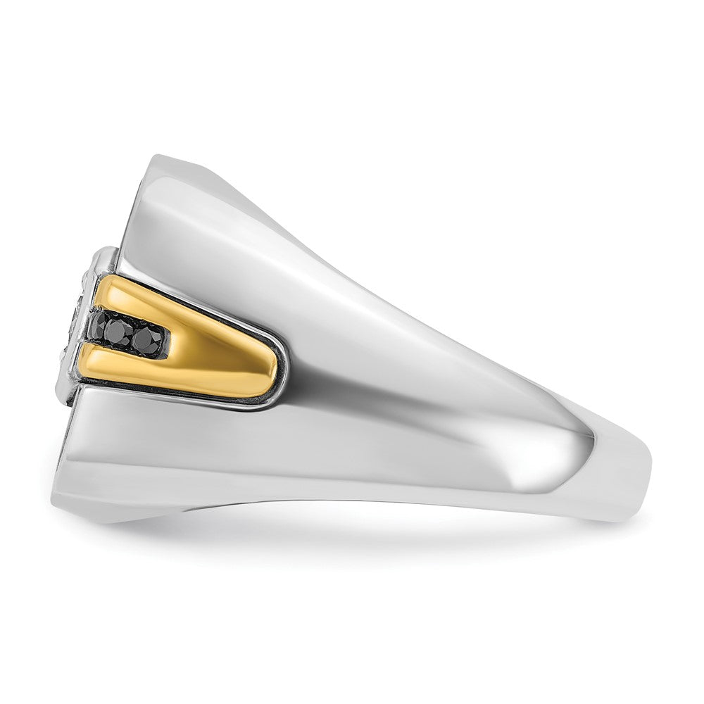 14ktt w/ Blk RH IBGoodman Men's Satin Black & White Semi-Mount Diamond Ring