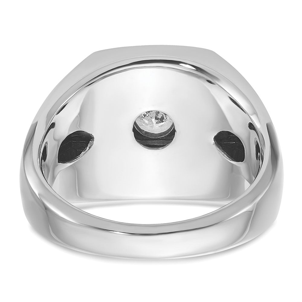 14ktt w/ Blk RH IBGoodman Men's Satin Black & White Semi-Mount Diamond Ring