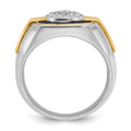 14k Two-tone IBGoodman Men's Polished and Satin Ring Mounting