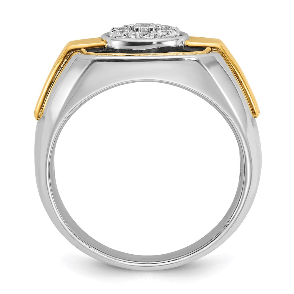 14k Two-tone IBGoodman Men's Polished and Satin Ring Mounting