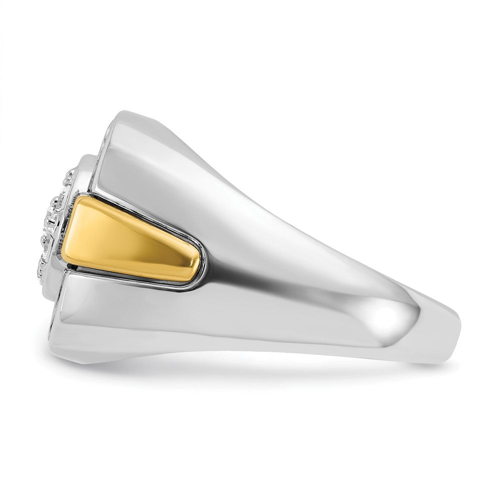 14ktt w/ Black Rhod IBGoodman Men's Satin Diamond Cluster Ring