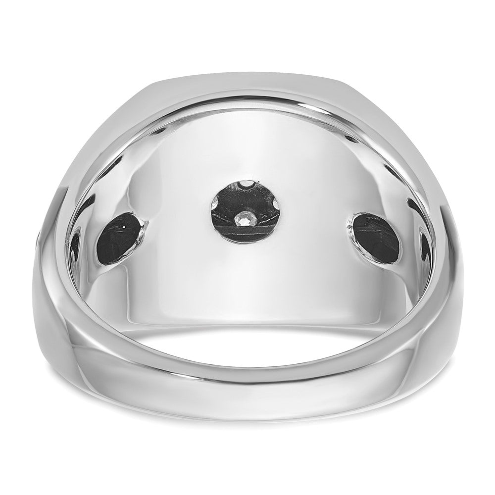 14ktt w/ Black Rhod IBGoodman Men's Satin Diamond Cluster Ring