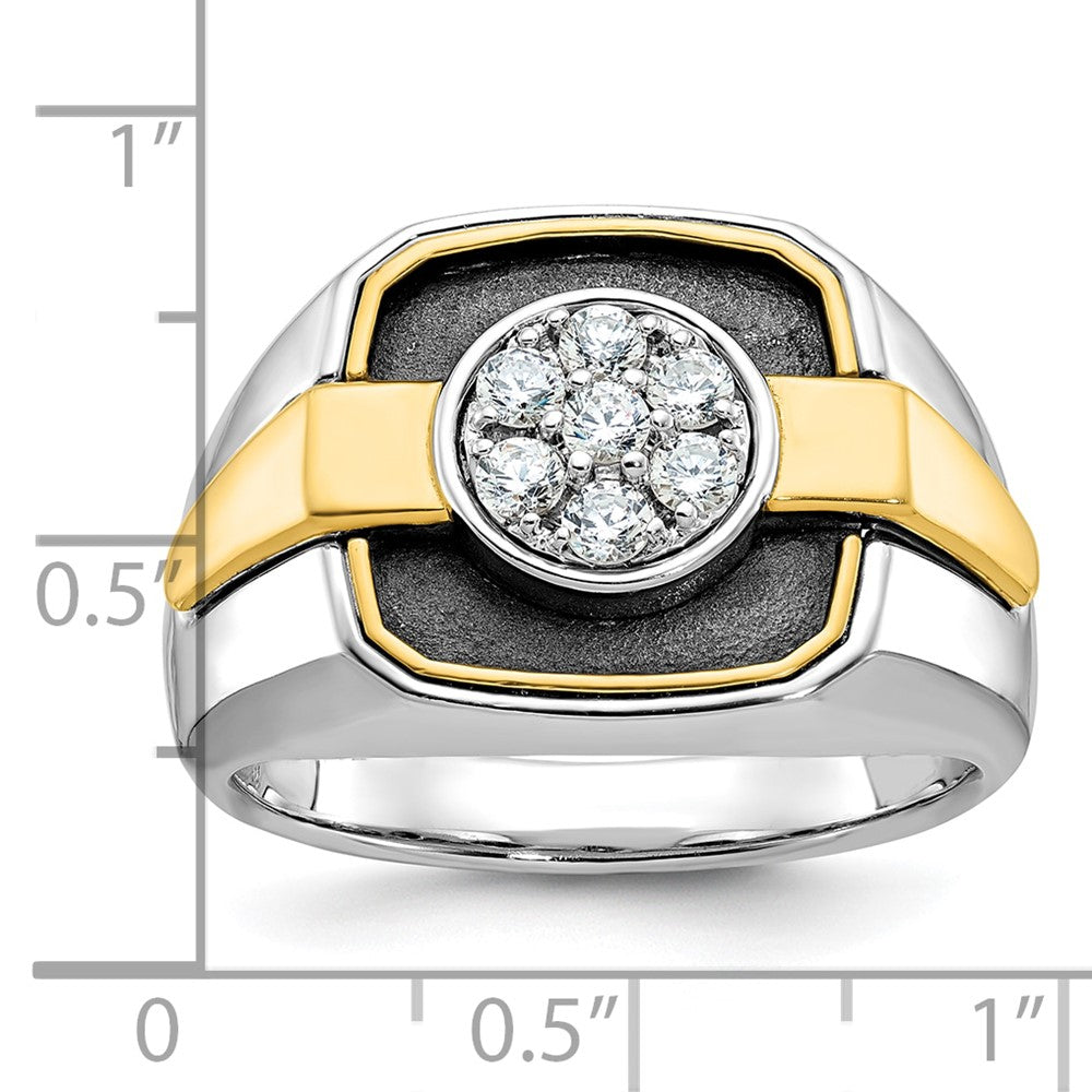 14k Two-tone IBGoodman Men's Polished and Satin Ring Mounting