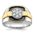 14ktt w/ Black Rhod IBGoodman Men's Satin Diamond Cluster Ring