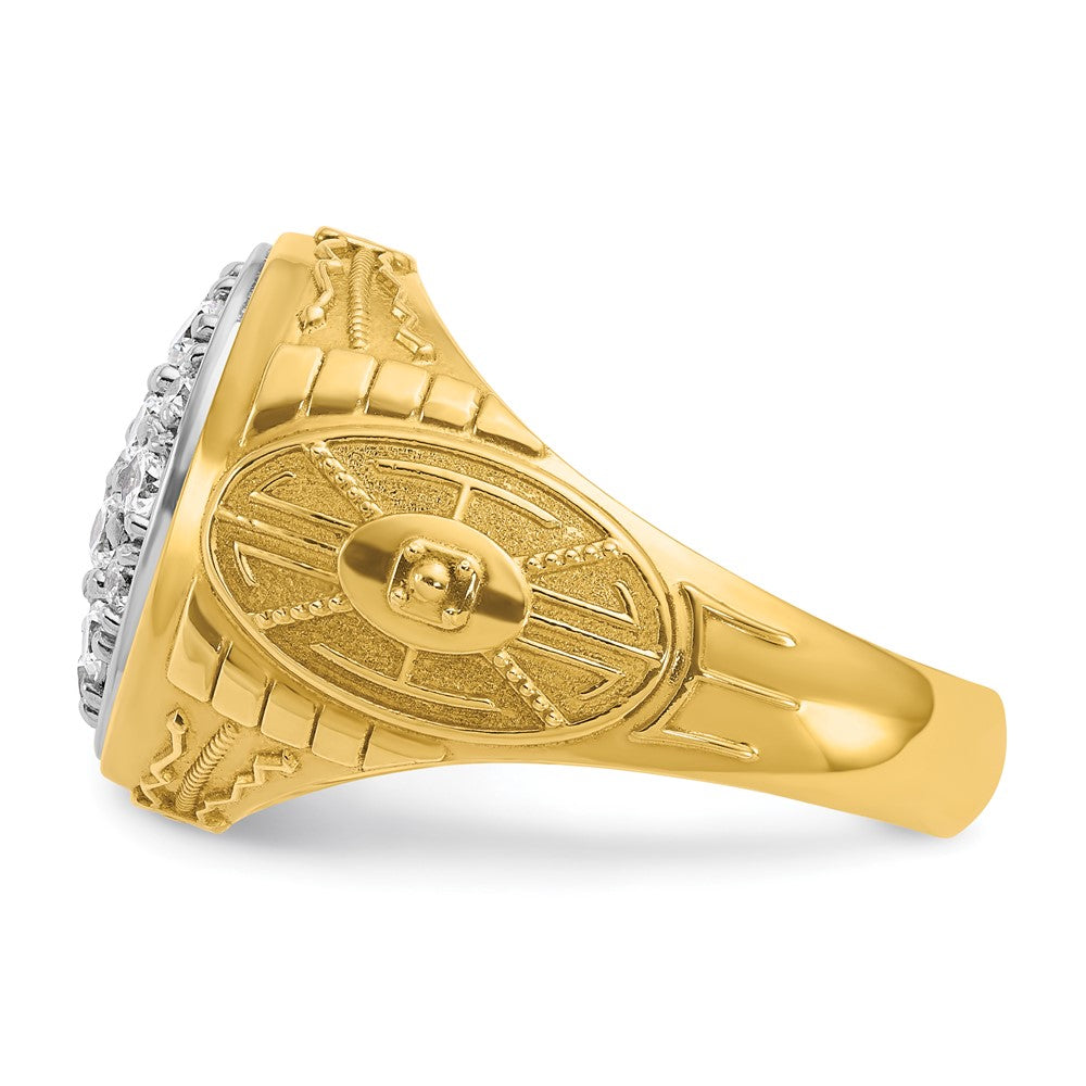 14ktt IBGoodman Men's Polished & Textured Oval Cluster Ring Mounting