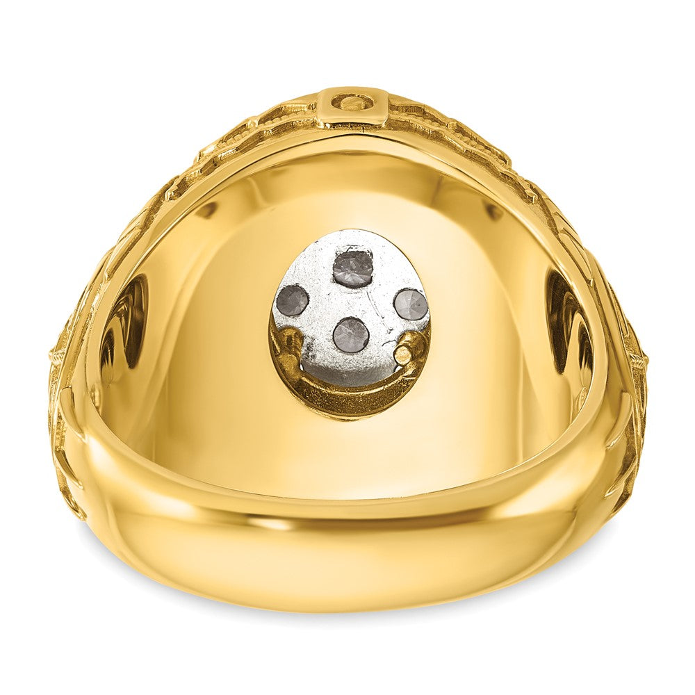 14ktt IBGoodman Men's Polished & Textured Oval Cluster Ring Mounting