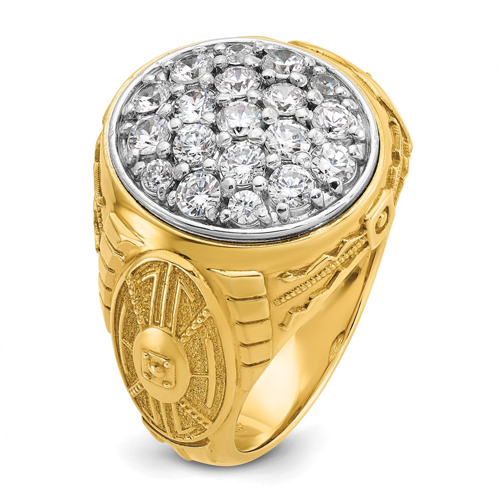 14ktt IBGoodman Men's Polished & Textured Oval Cluster Ring Mounting
