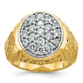 14ktt IBGoodman Men's Polished & Textured Oval Cluster Ring Mounting