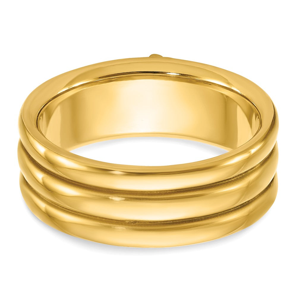 14k IBGoodman Men's Polished w/ Black Enamel 33rd Degree Masonic Ring
