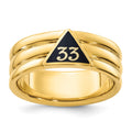 14k IBGoodman Men's Polished w/ Black Enamel 33rd Degree Masonic Ring